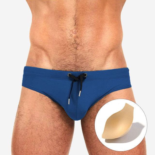 Bañador tipo slip de cintura baja para hombre con relleno push-up