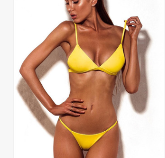 2020 Bikini Seductor de Color Sólido para Mujer