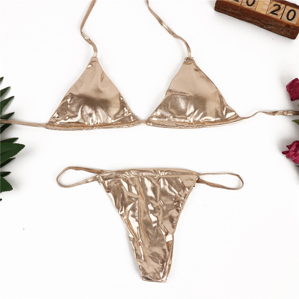 Conjunto de Bikini de Lámina de Oro para Mujer 2020