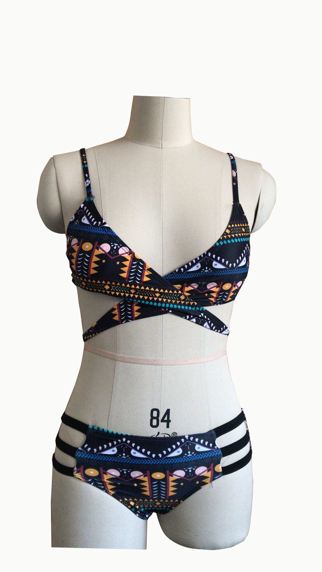 Bikini Estampado Cruzado al Frente Estilo 2019