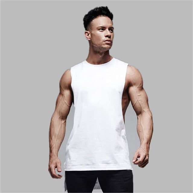Camiseta sin mangas holgada con abertura para hombre, estilo hip hop, a la moda (verano)