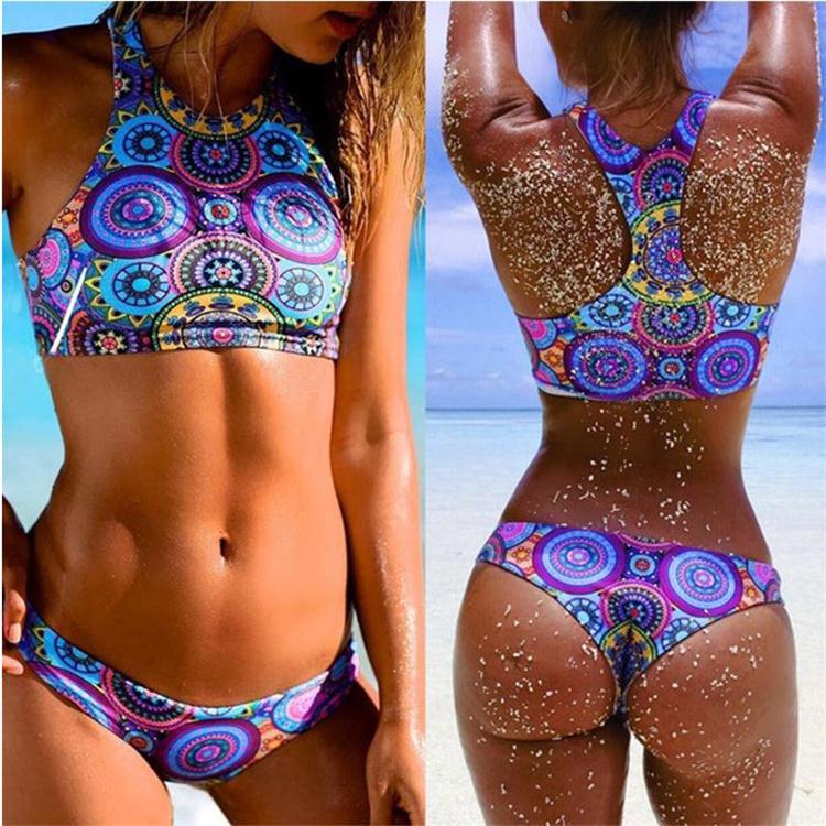 Bañador Bikini de Una Pieza para Mujer con Estampado Floral