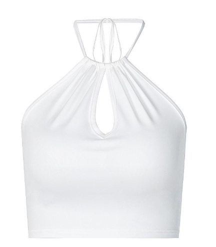 Tirantes Huecos de Color Sólido con Cuello Colgante para Mujer