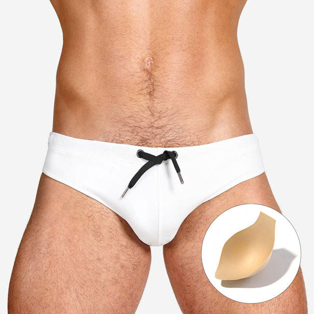 Bañador tipo slip de cintura baja para hombre con relleno push-up