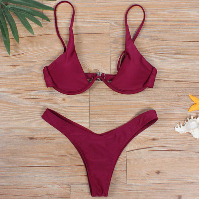 Bikini Popular con Soporte de Acero en Múltiples Colores