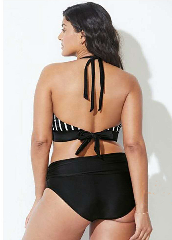 Traje de baño bikini de talle alto para mujer, tallas grandes, 2020