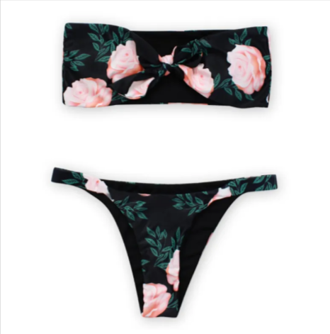 Conjunto de Bikini Bandeau Floral