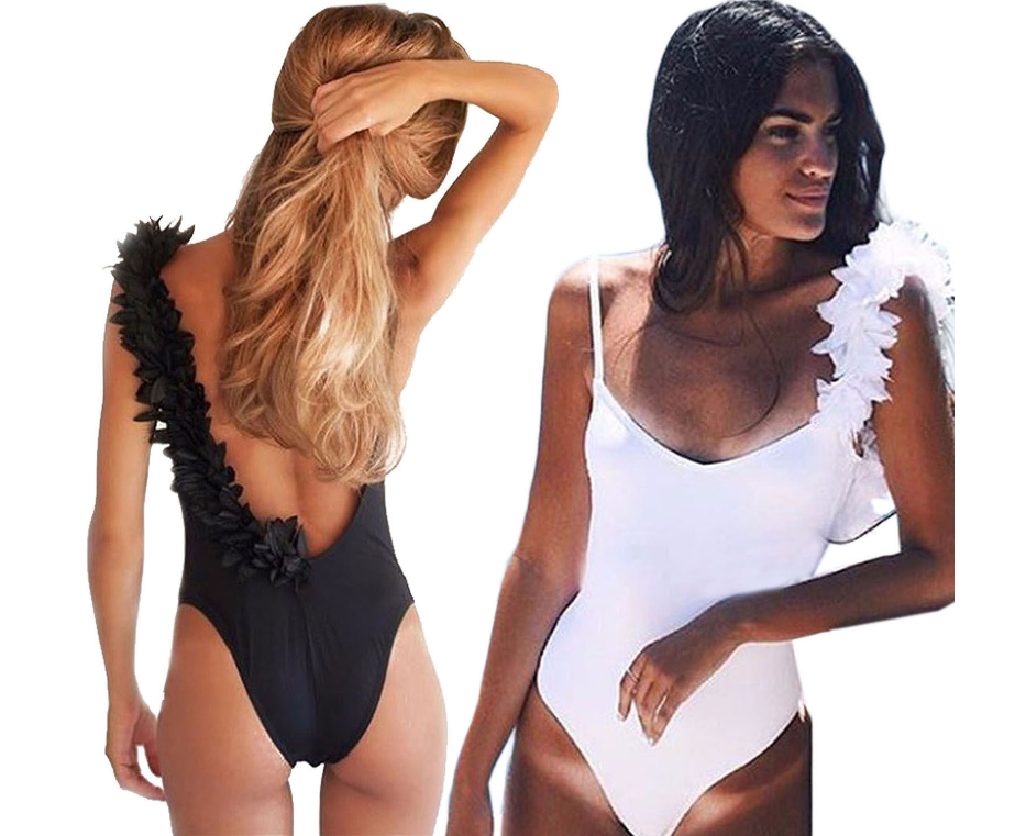 Traje de baño de verano a la moda con diseño de encaje 3D