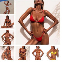 2020 Bikini Seductor de Color Sólido para Mujer
