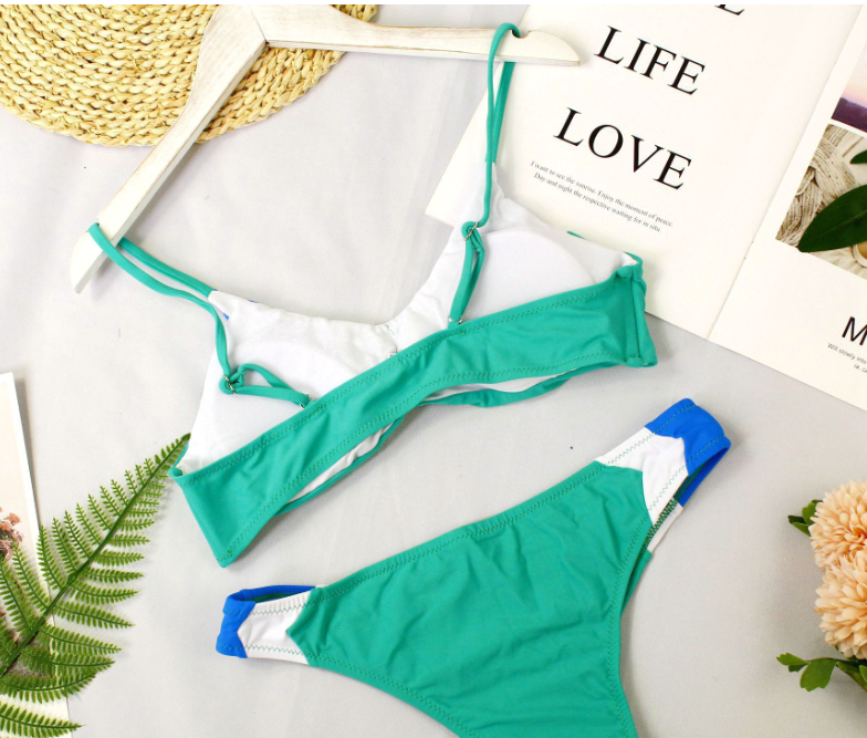 Bikini Sexy de Bloques de Color 2018 para Mujer