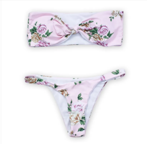 Conjunto de Bikini Bandeau Floral