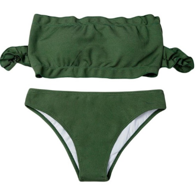 Bikini Texturizado con Ribetes de Volantes