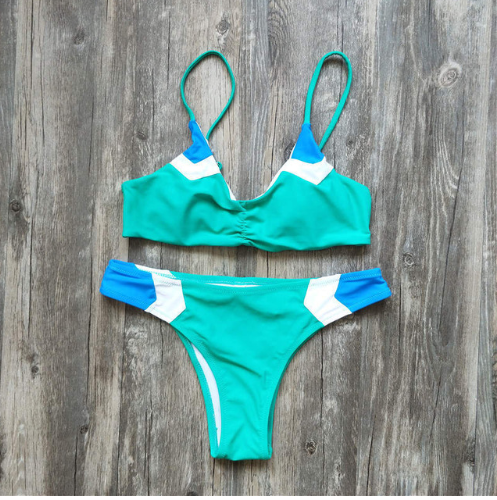 Bikini Sexy de Bloques de Color 2018 para Mujer