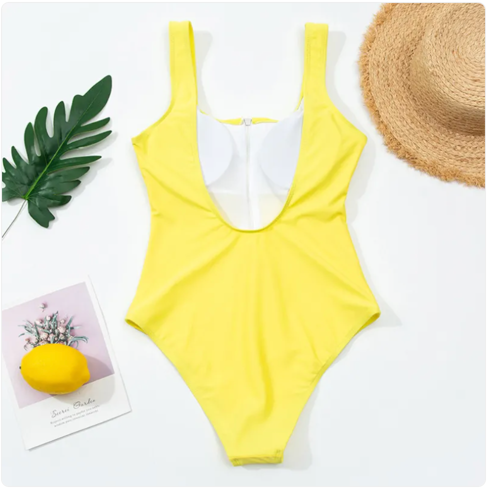 Traje de Baño Estampado de Una Pieza con Cremallera
