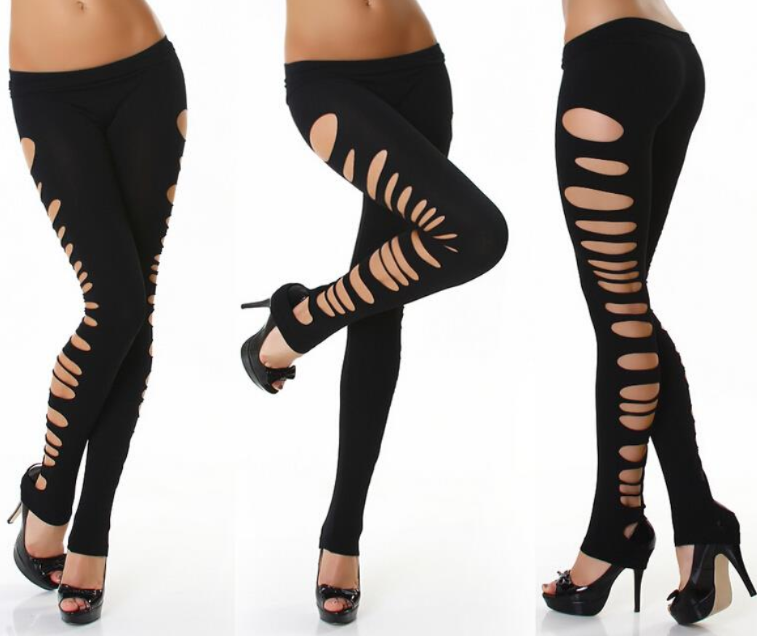 Leggings de nueve puntos con aberturas laterales