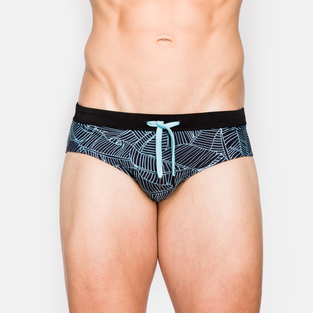 Bañador y bikini de hombre con estampado abstracto de hojas triangulares
