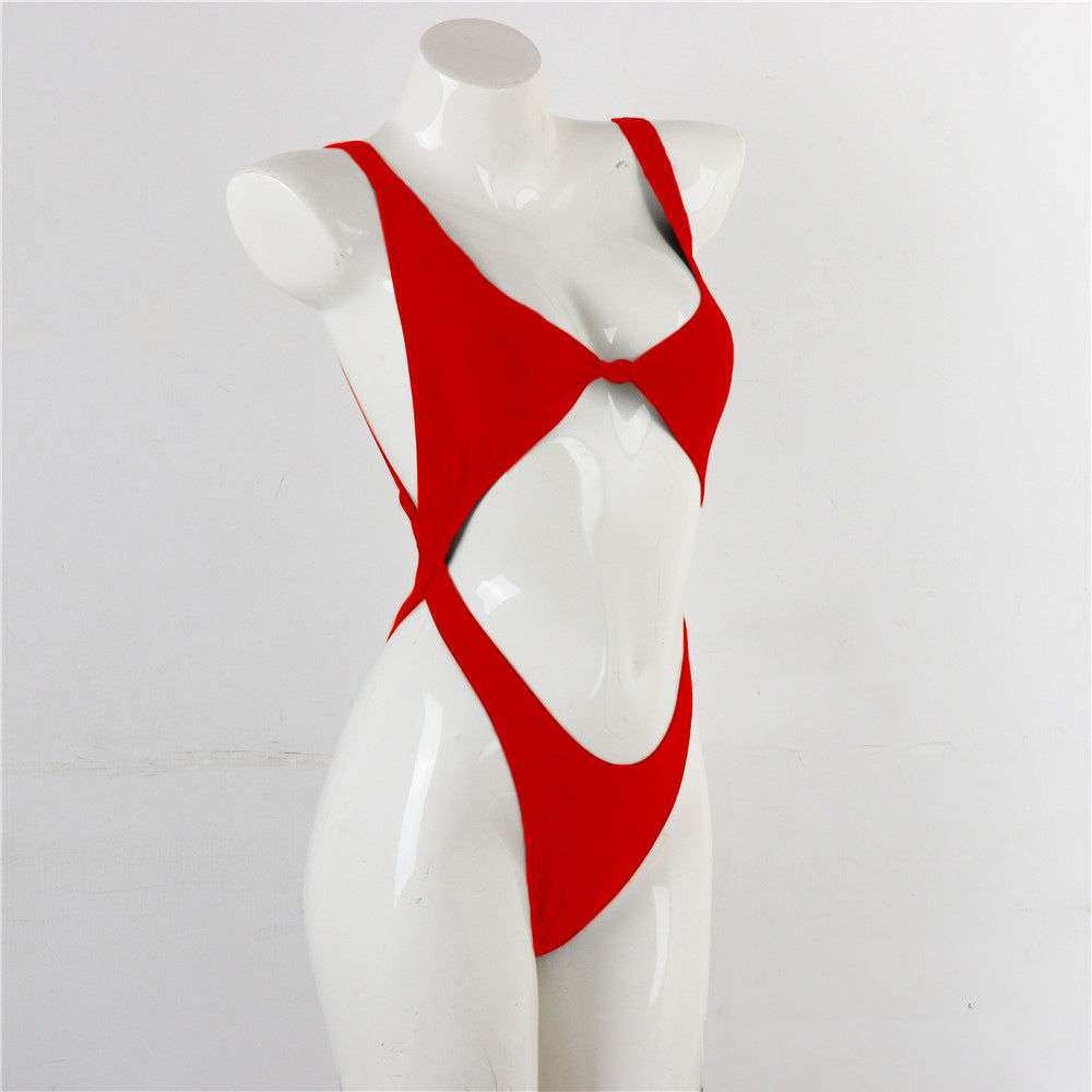 2019 Bikini de Una Pieza para Mujer en Color Sólido