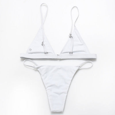 Conjunto de Bikini de Dos Piezas en Color Sólido para Mujer 2018