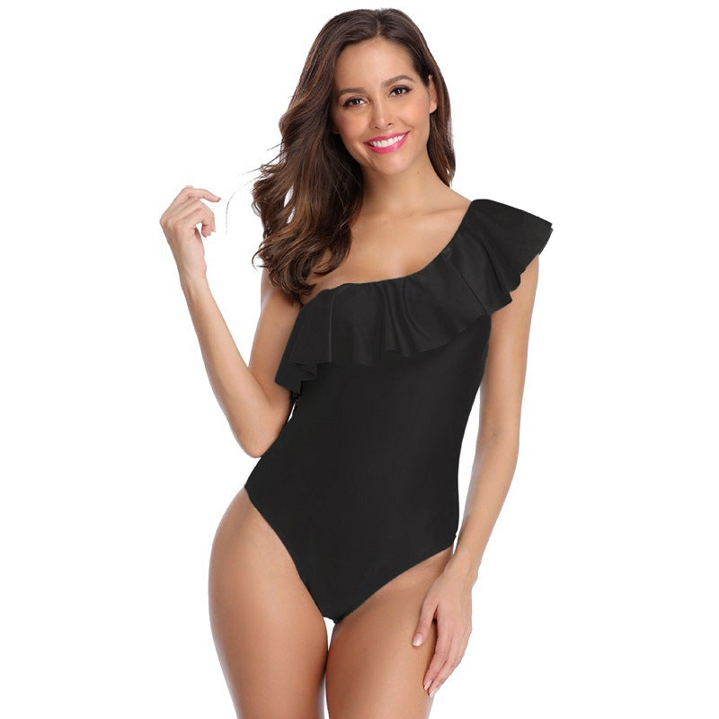 Bikini de una pieza con volantes en la espalda para mujer 2020
