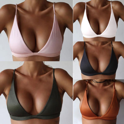 Top de Bikini Sexy de Color Sólido para Mujer 2019