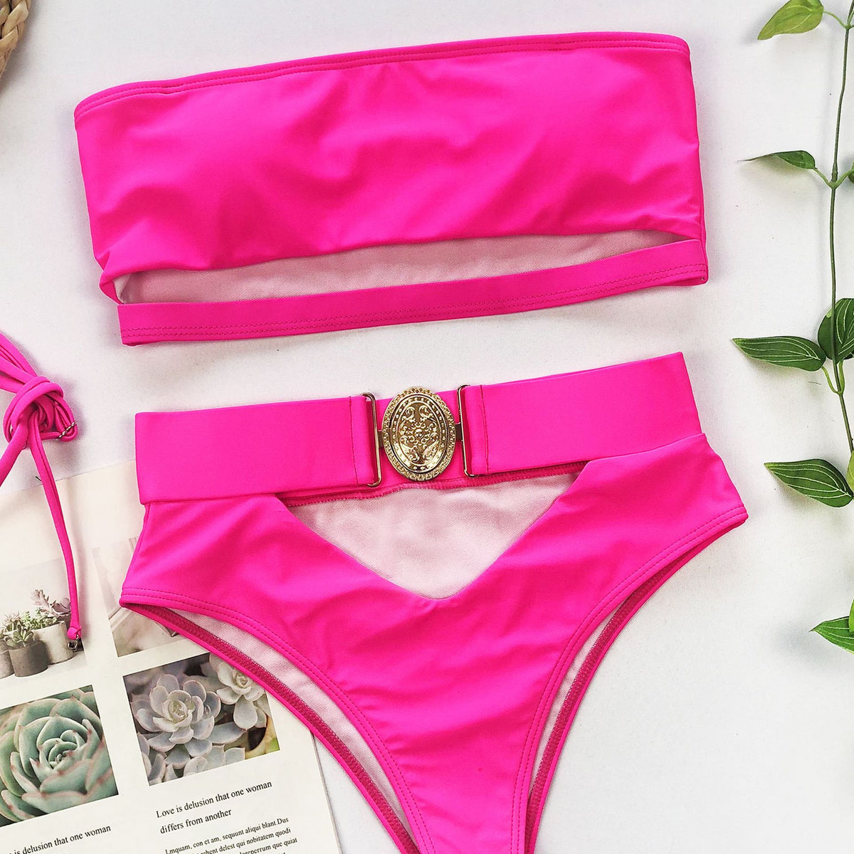 Bikini sin Tirantes con Hebilla Metálica Chic para Mujeres