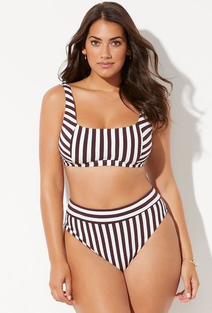 Traje de baño bikini de talle alto para mujer, tallas grandes, 2020