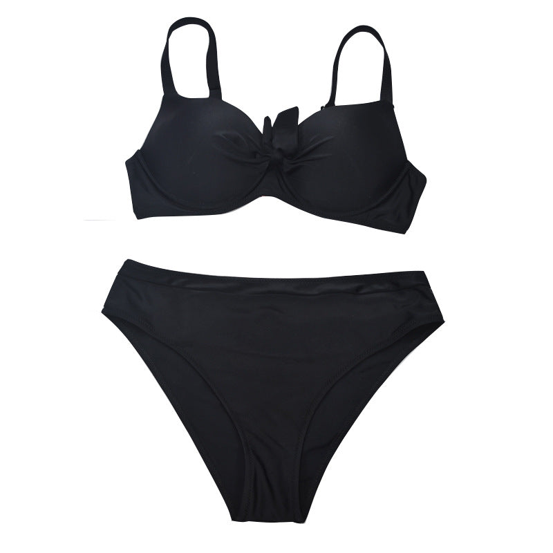 Bikini de Dos Piezas en Colores Caramelo para Mujer