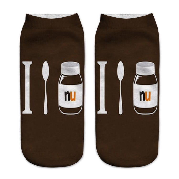 Calcetines de Barco Cómodos y Estilosos con Diseño de Crema de Cacahuete