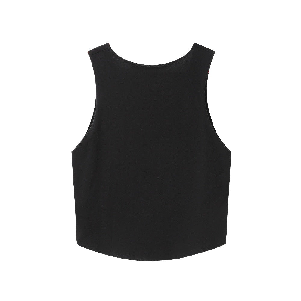 Mono de camiseta con cuello redondo estilo Y2K para mujer - Moda de verano