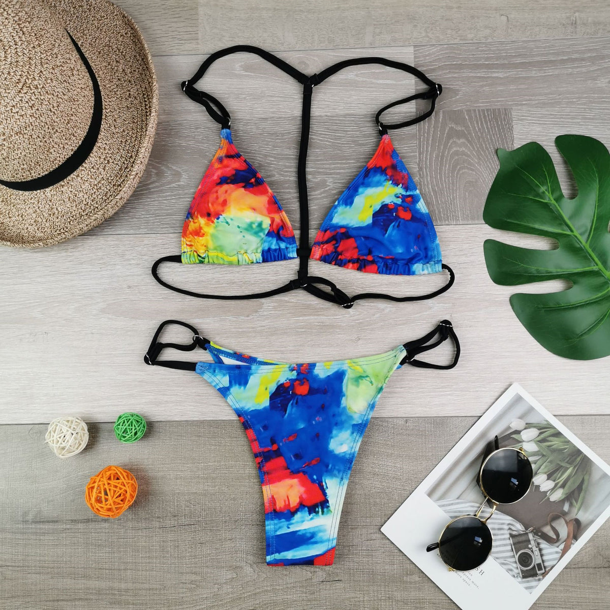 Nuevo bikini triangular para mujer 2020 con estampados coloridos