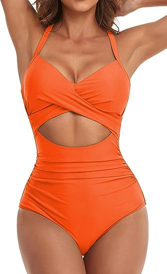 Traje de baño de una pieza con espalda cruzada