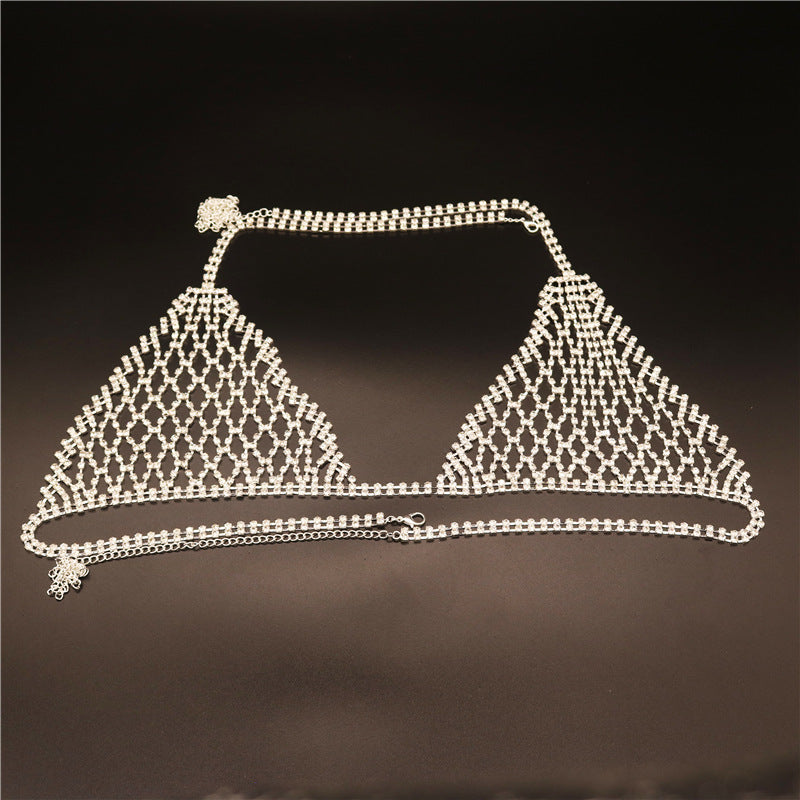 Conjunto de Bikini con Cadena de Cuerpo y Estrás Exagerado