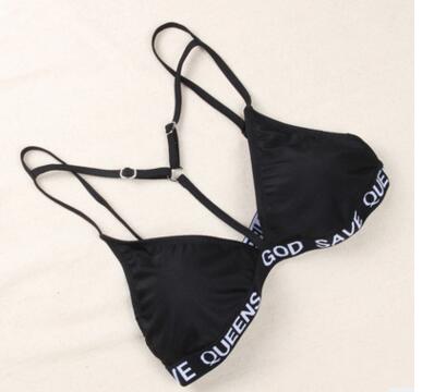 Nuevo bikini para mujer con relleno y diseño de letras.
