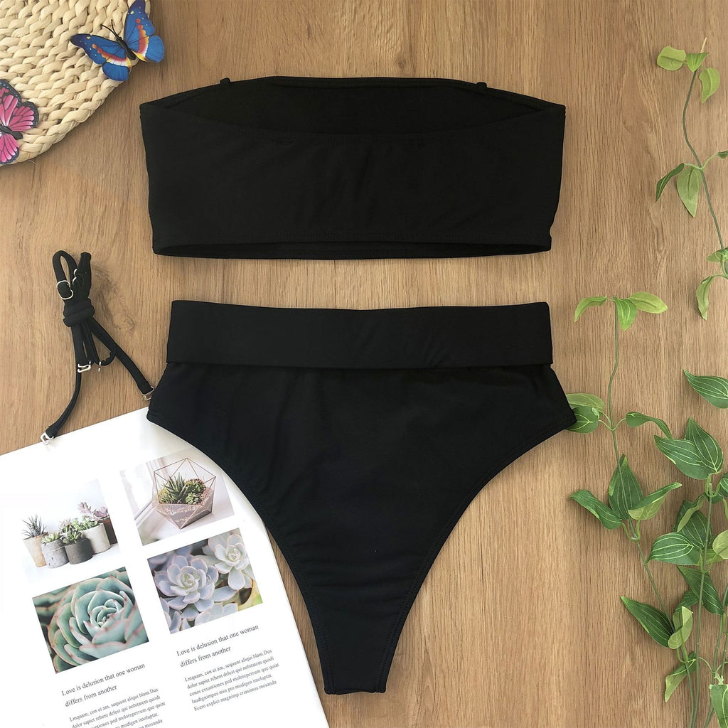 Bikini sin Tirantes con Hebilla Metálica Chic para Mujeres