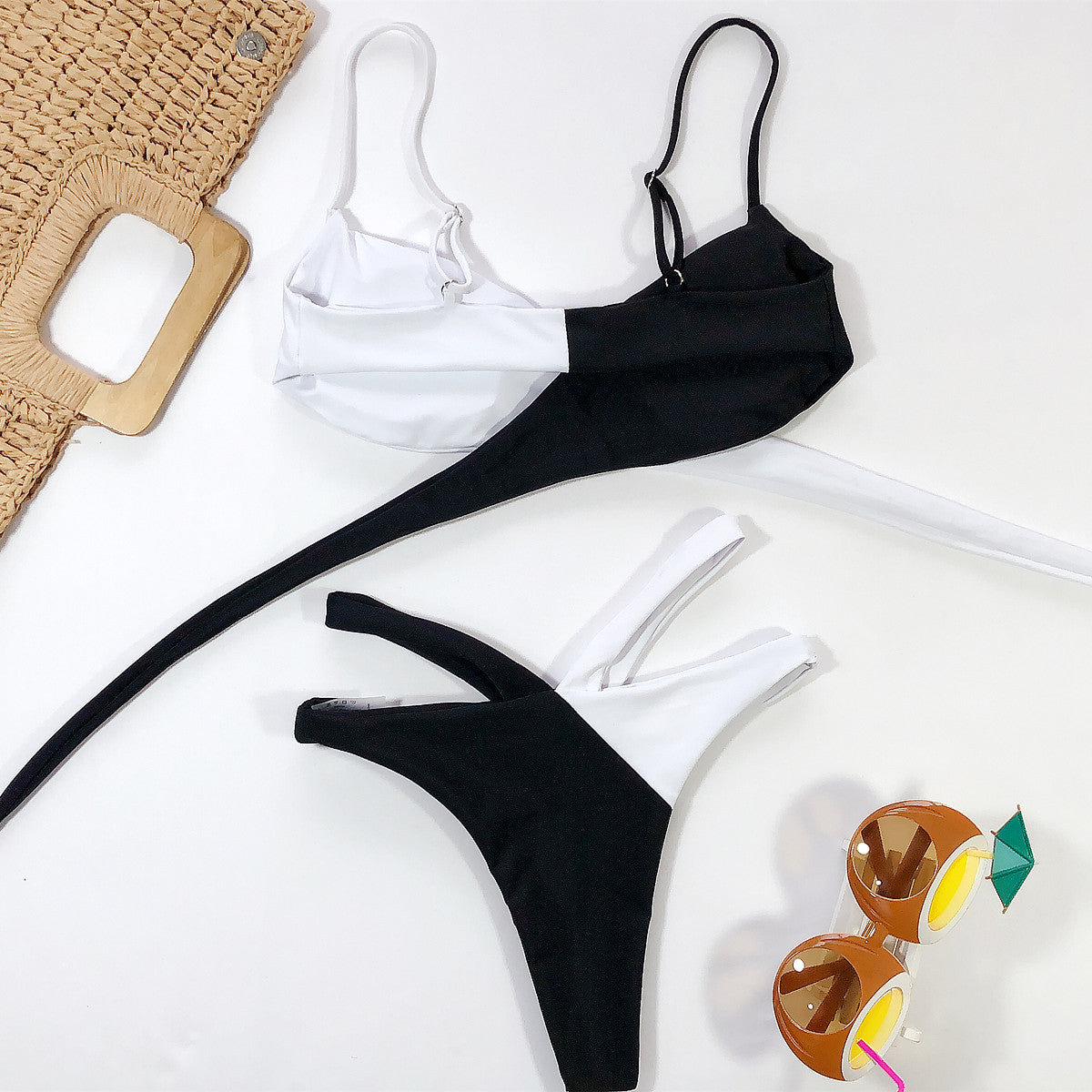 Traje de baño bikini de talle alto con estampado de leopardo para mujer