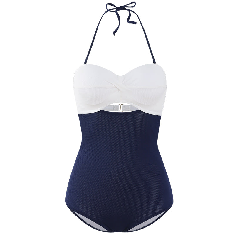 Traje de baño de una pieza vintage para mujer con efecto reductor y soporte.