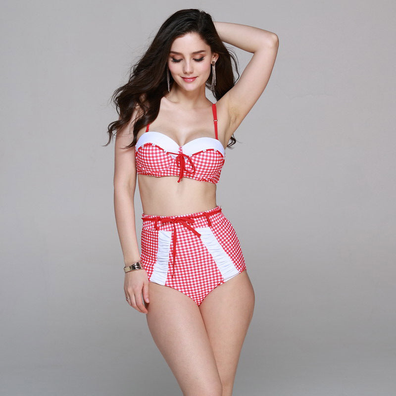 Bikini a Cuadros de Talla Grande para Mujer