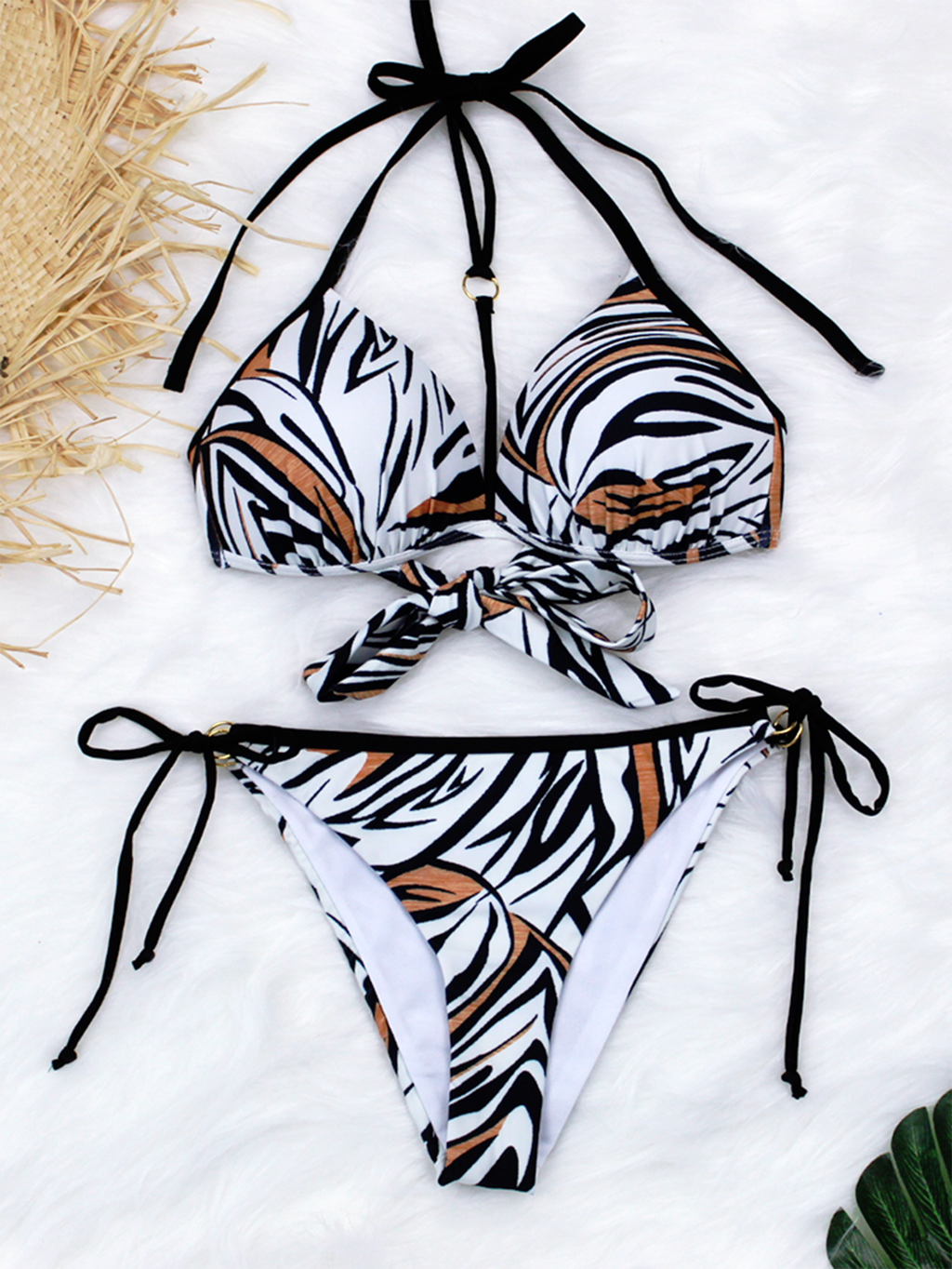 Bikini de Dos Piezas con Estampado de Leopardo para Mujer Sexy