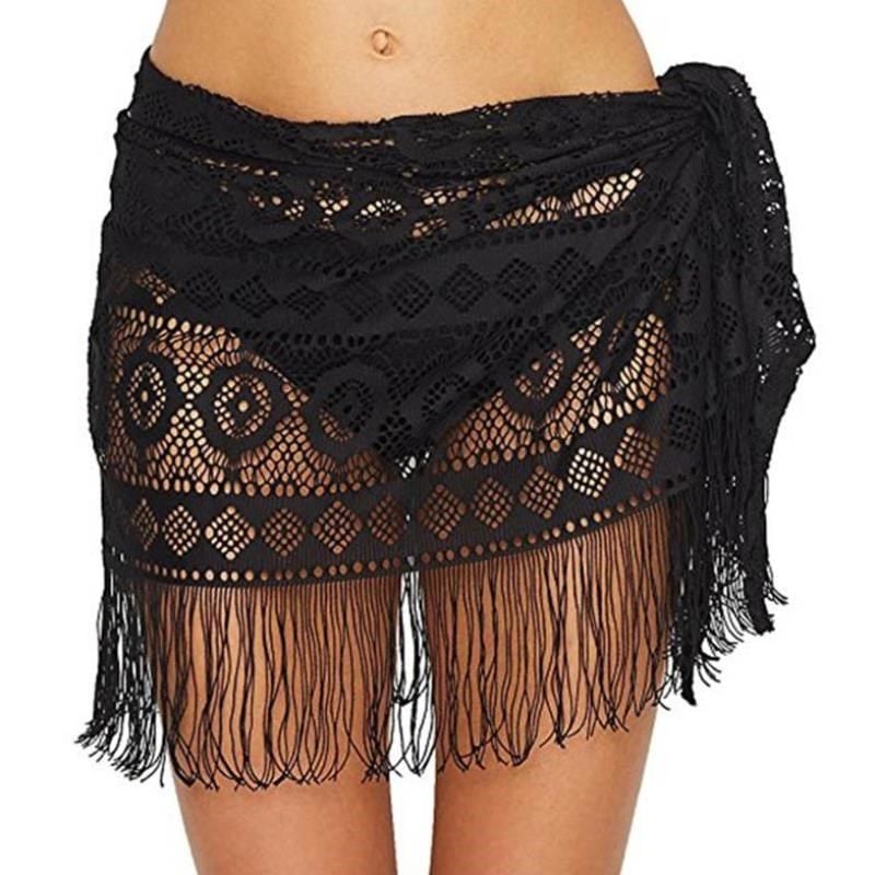 Falda de bikini calada para usar con protector solar en la playa