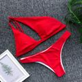 Nuevo bikini elegante de un solo hombro en color liso 2019