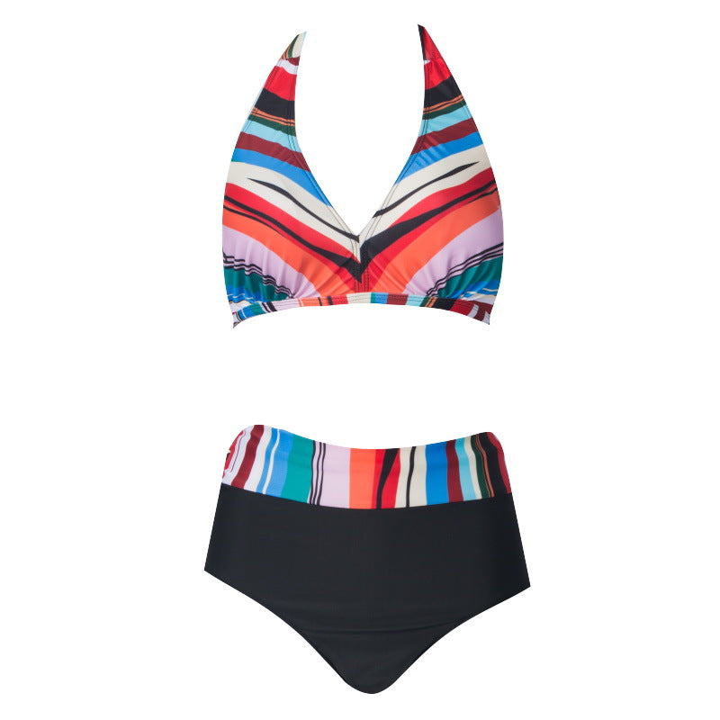 Traje de baño bikini de talle alto para mujer, tallas grandes, 2020