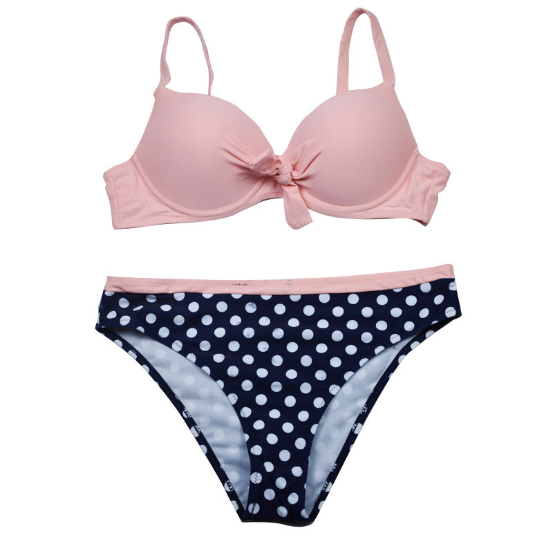 Bikini de Dos Piezas en Colores Caramelo para Mujer
