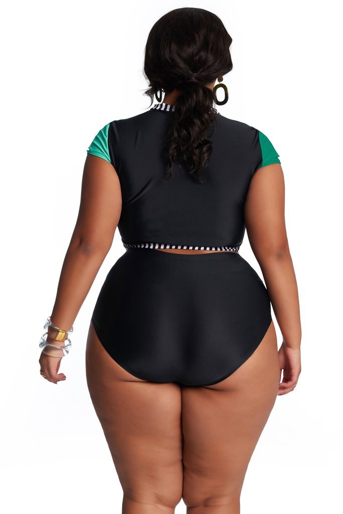 Traje de baño bikini de talle alto para mujer de tallas grandes