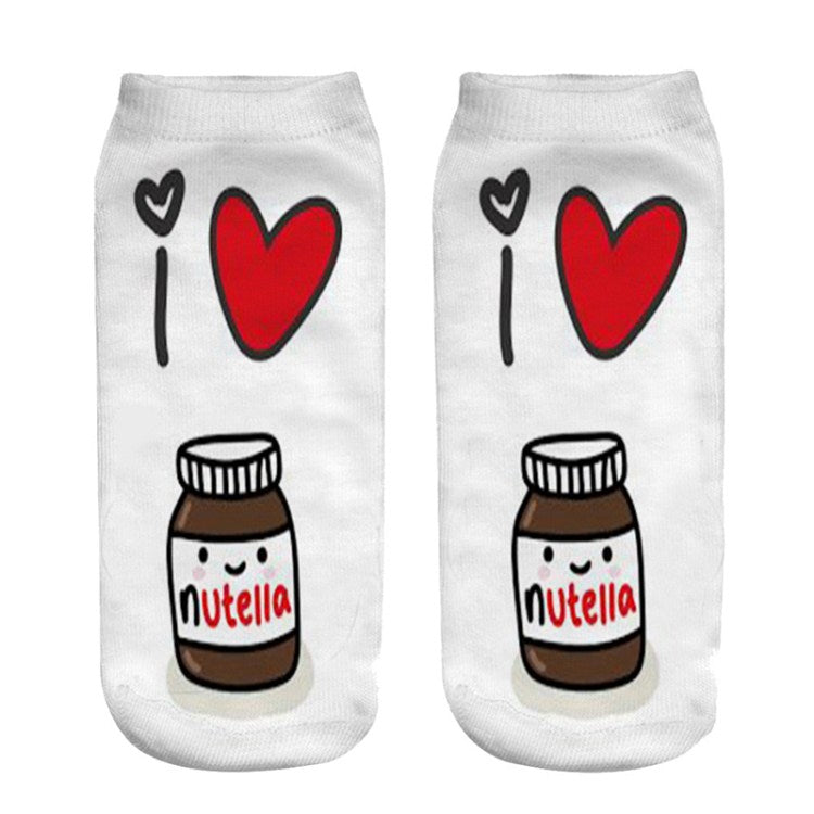 Calcetines de Barco Cómodos y Estilosos con Diseño de Crema de Cacahuete