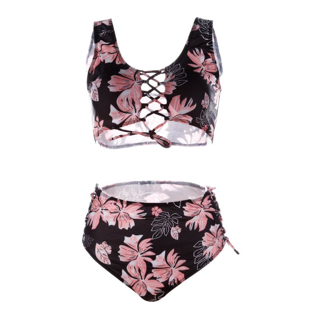 Conjunto de Bikini de Cintura Alta Transfronterizo 2020