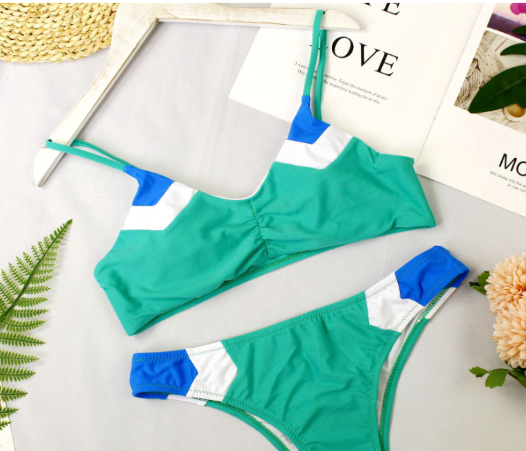 Bikini Sexy de Bloques de Color 2018 para Mujer