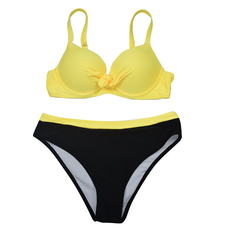 Bikini de Dos Piezas en Colores Caramelo para Mujer