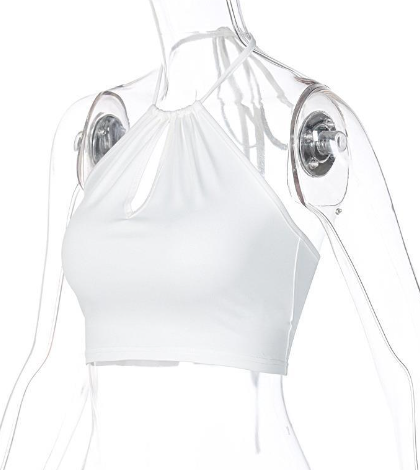 Tirantes Huecos de Color Sólido con Cuello Colgante para Mujer
