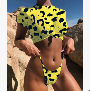 Conjunto de Bikini Anudado Tendencia 2018 con Mangas Medias