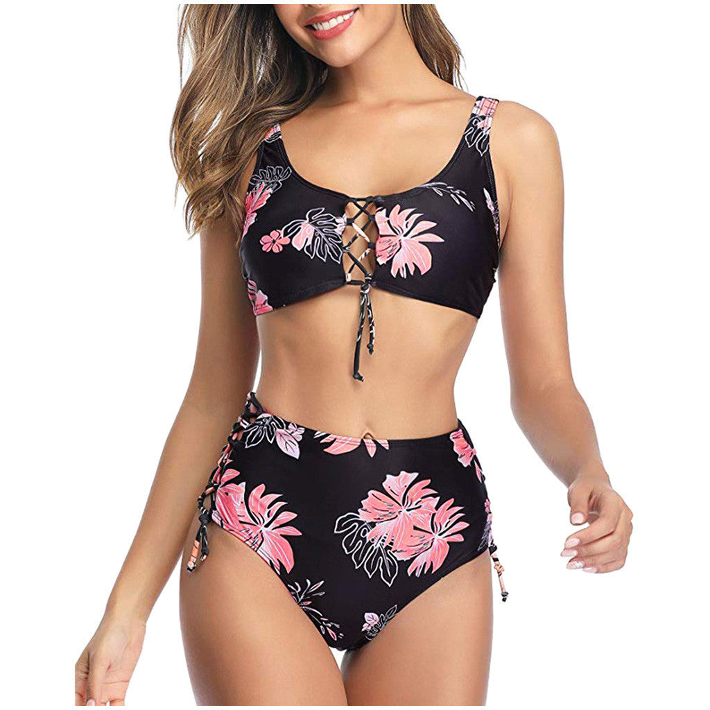 Conjunto de Bikini de Cintura Alta Transfronterizo 2020